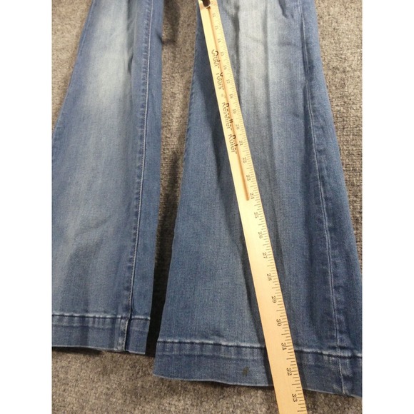 7 For All Mankind Womens 27 Jeans Flared Long Blue Denim - Picture 5 of 9